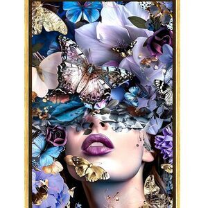Oliver Gal Lost In Lavender Butterflies Framed Canvas Wall Decor
